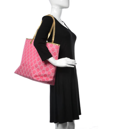 Celine Canvas Macadam Tote Bag Pink 2 of 14