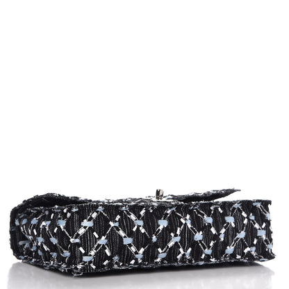 Chanel Denim Woven Medium Flap Light Blue 4 of 8