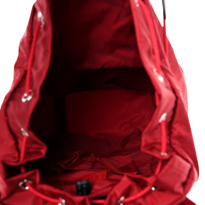 Gucci Nylon Monogram Dollar Calfskin Medium Light Double Buckle Backpack Vibrant Red 5 of 10
