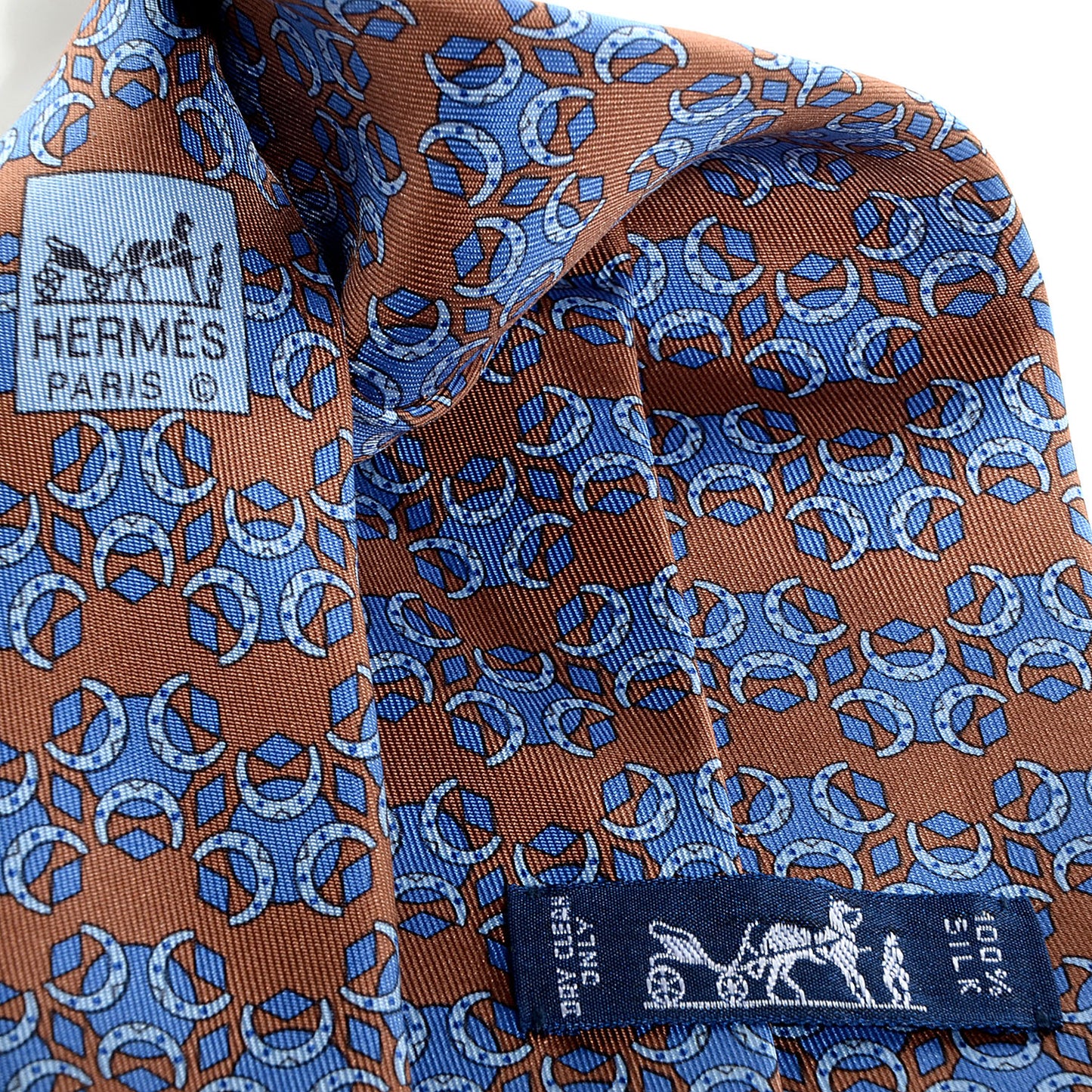 Mens Silk Twill Horseshoe Pattern Neck Tie