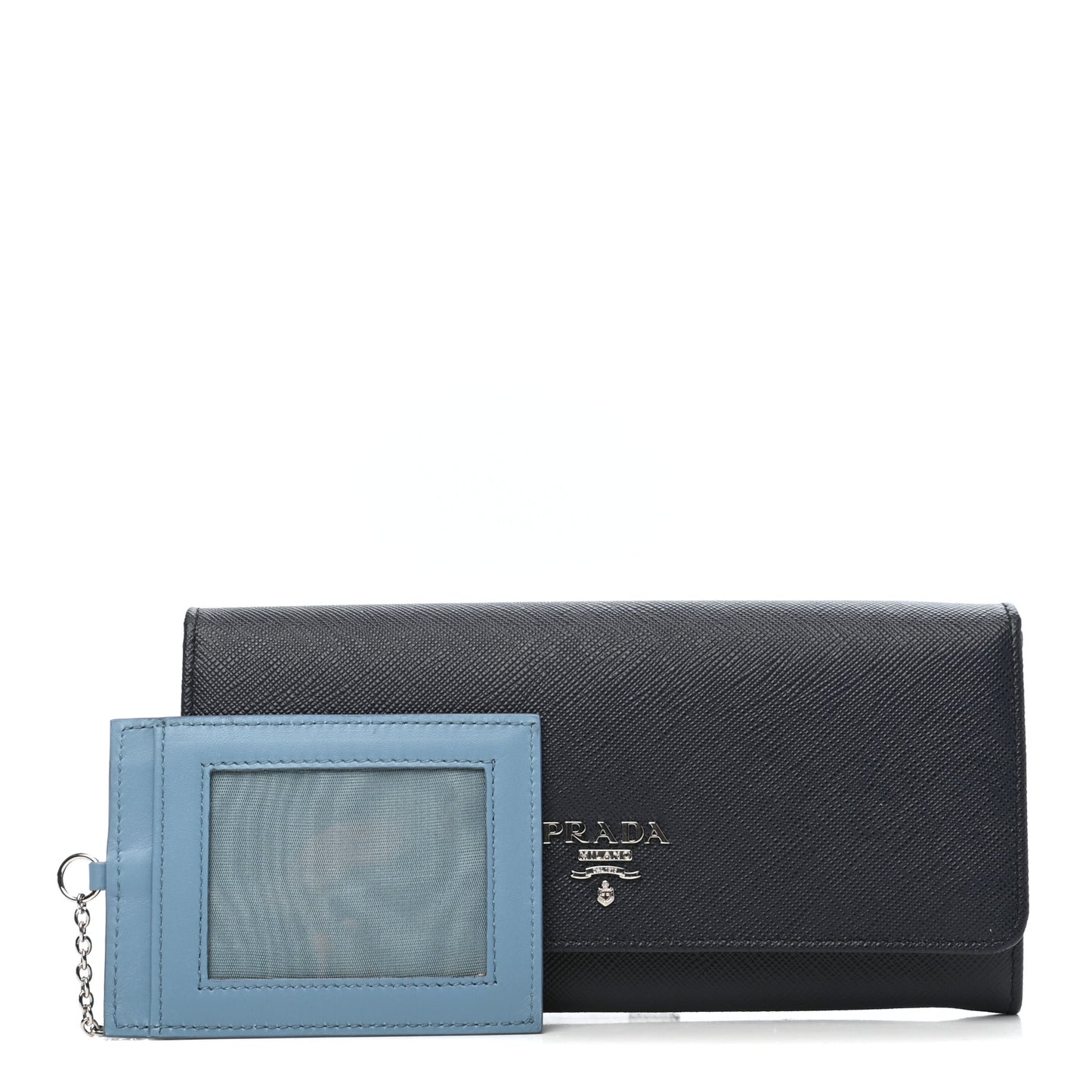 Saffiano Bi-Color Metal Continental Flap Travel Wallet Baltico Astrale