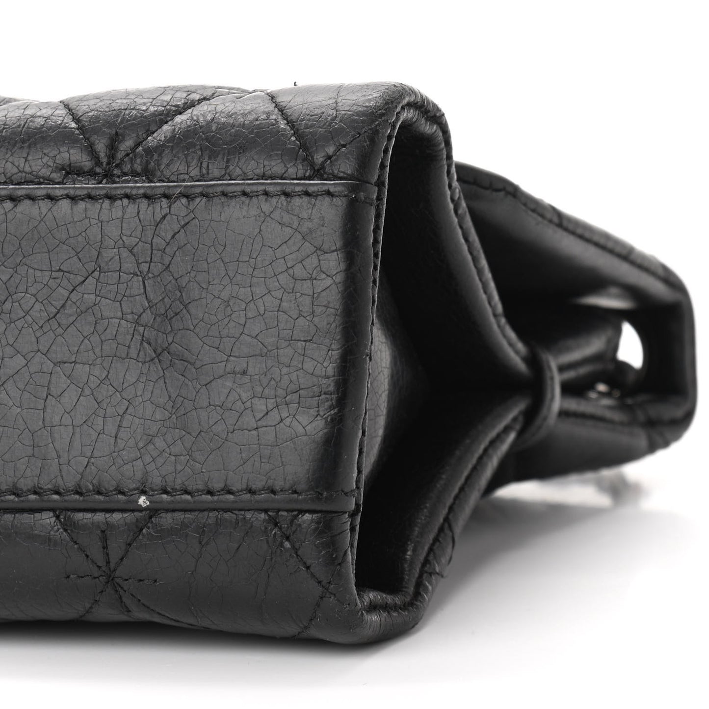 Washed Lambskin Mademoiselle Flap Black