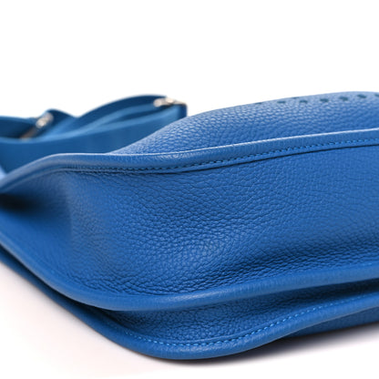 Hermes Taurillon Clemence Evelyne III PM Bleu Frida 9 of 10