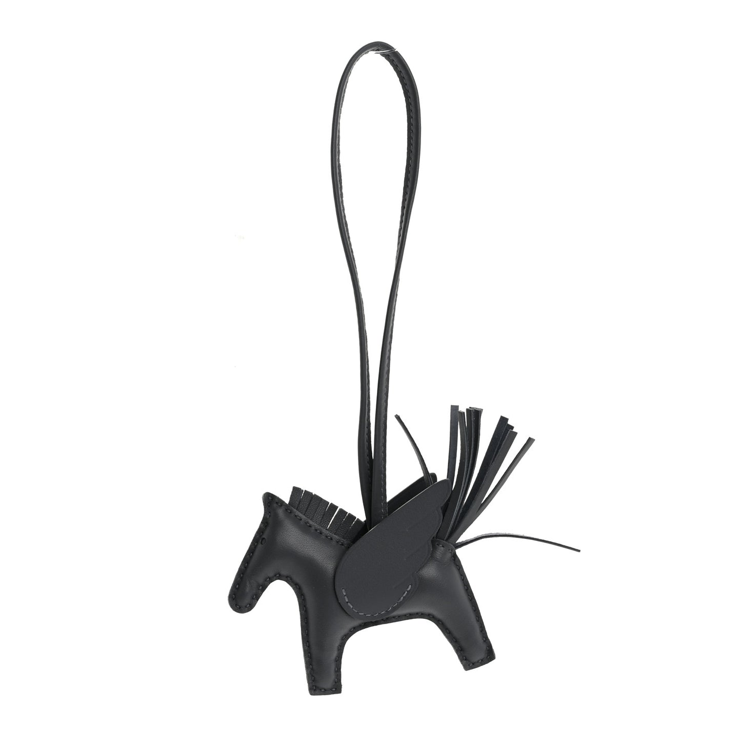 Milo Lambskin Grigri Rodeo Pegase Horse Bag Charm PM Ardoise
