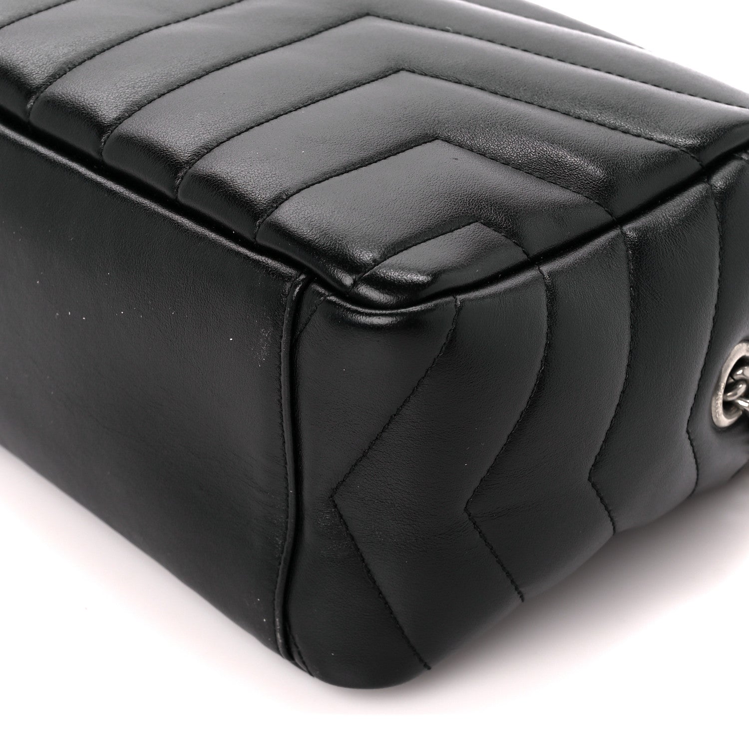 Saint Laurent Calfskin Y Quilted Monogram Small Loulou Bowling Bag Black 10 of 10
