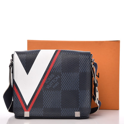 Louis Vuitton Damier Cobalt Latitude America's Cup District PM Red 9 of 9