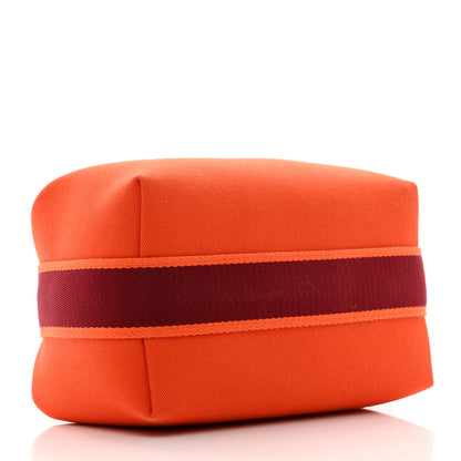 Hermes Canvas Small Bride-A-Brac Pouch Orange Burgundy 4 of 6