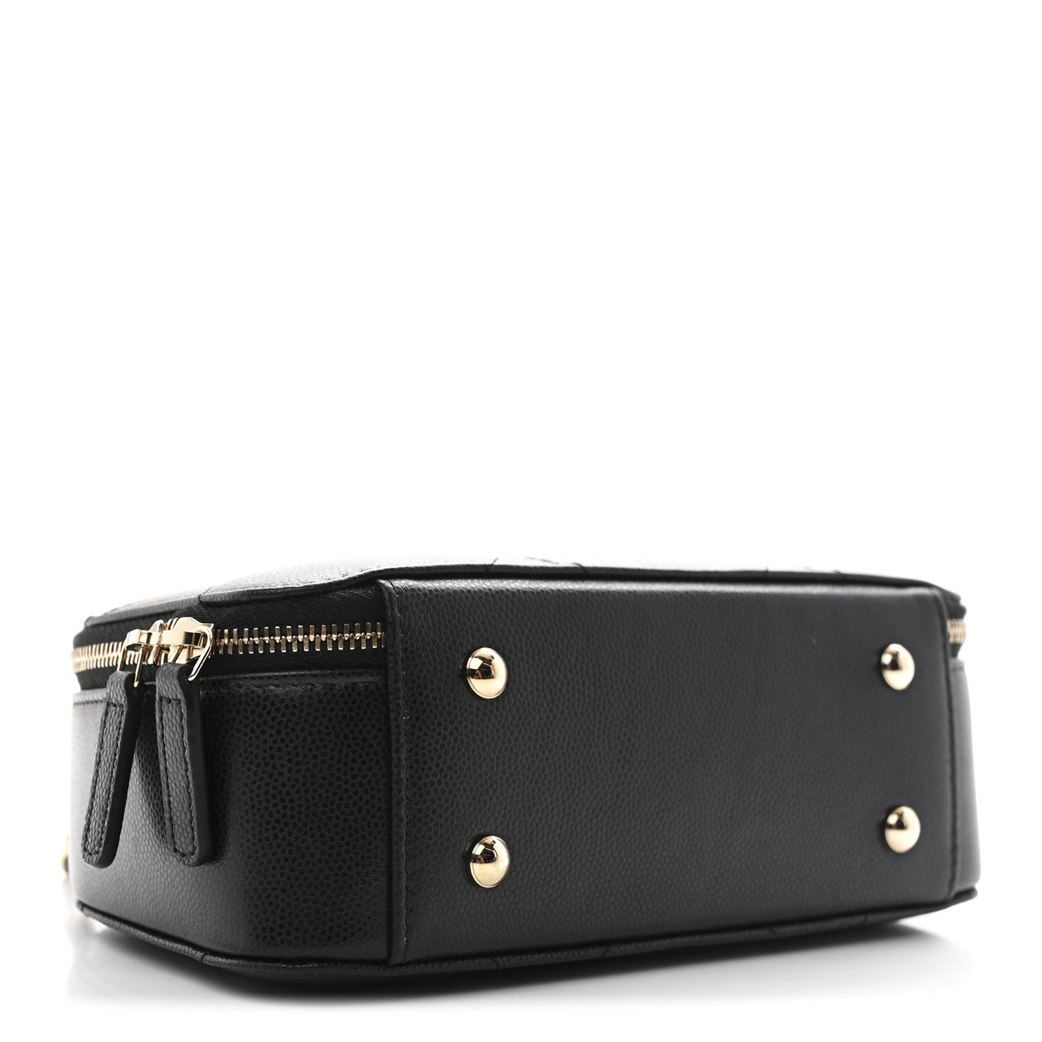 Chanel Grained Calfskin Quilted Top Handle Chain Clutch Black 4 of 10