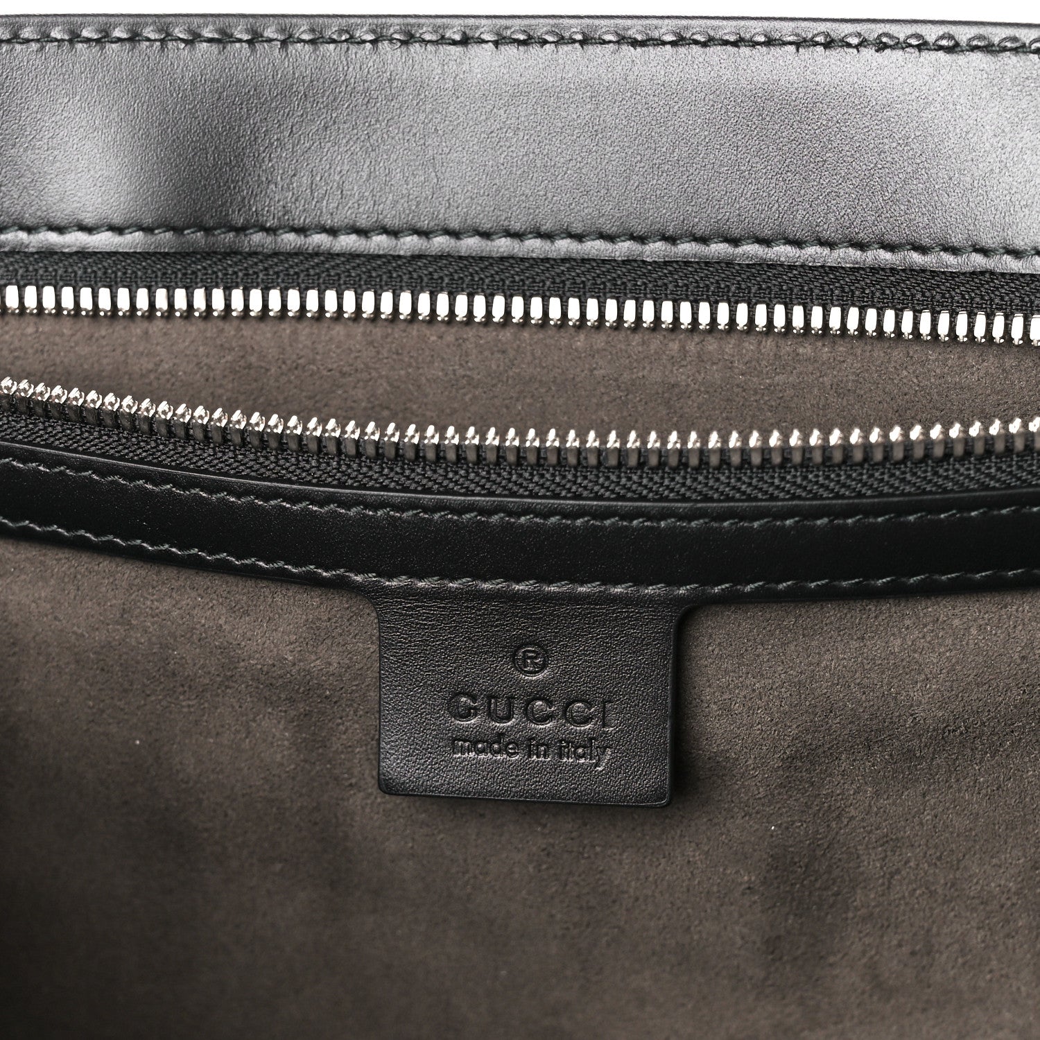 Gucci Guccissima Signature Medium Double Buckle Flap Messenger Bag Black 6 of 11