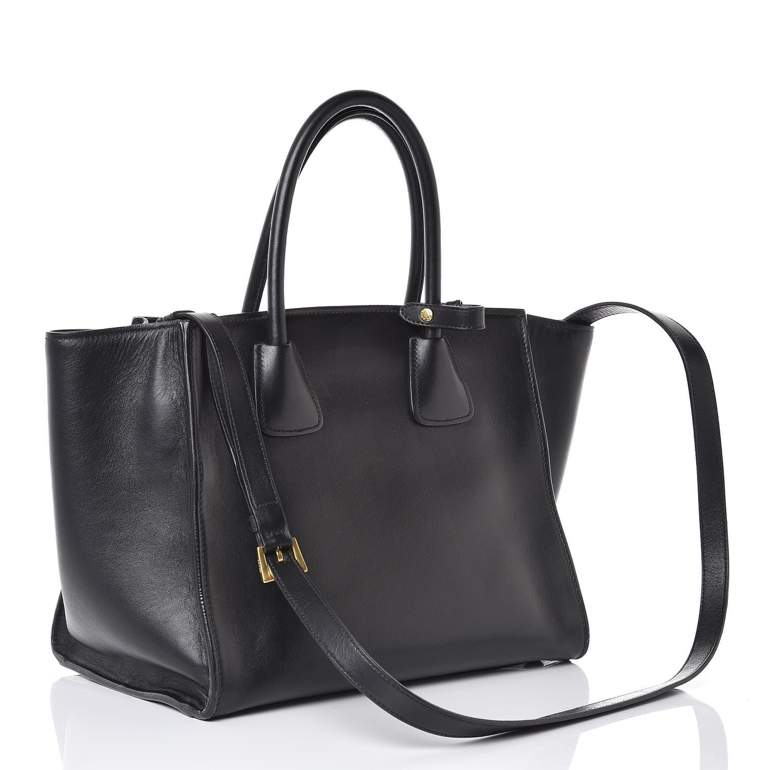 Prada Soft Calfskin Tote Black 3 of 7