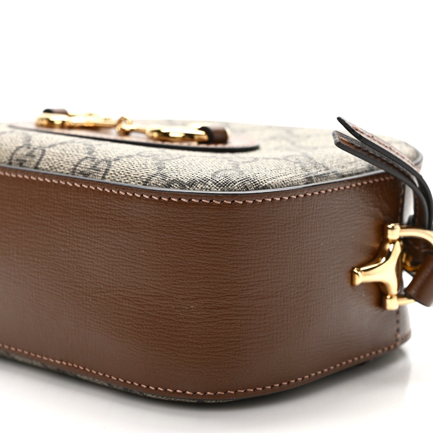 Gucci GG Supreme Monogram Mini Horsebit 1955 Camera Shoulder Bag Beige Brown Sugar 8 of 8