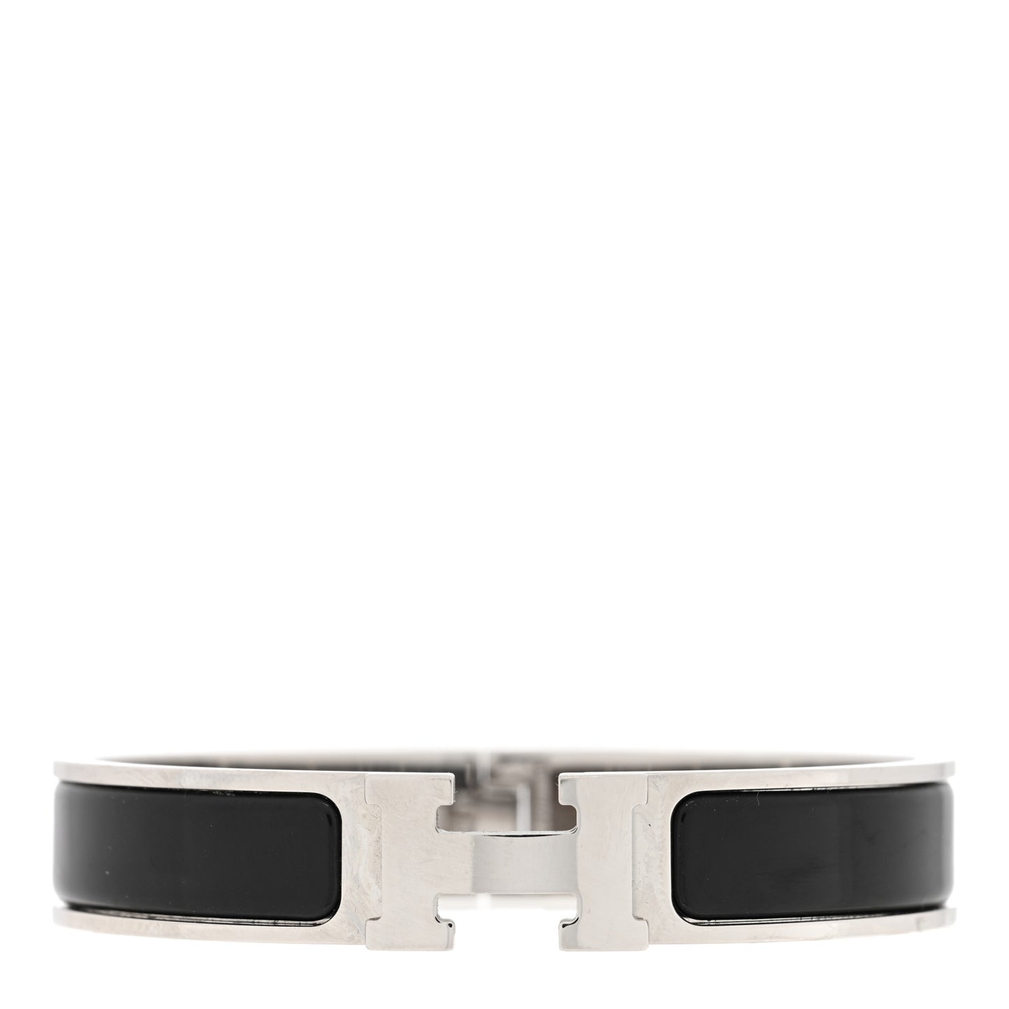 Enamel Narrow Clic Clac H Bracelet PM Black