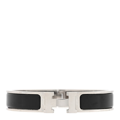 Hermes Enamel Narrow Clic Clac H Bracelet PM Black 1 of 5