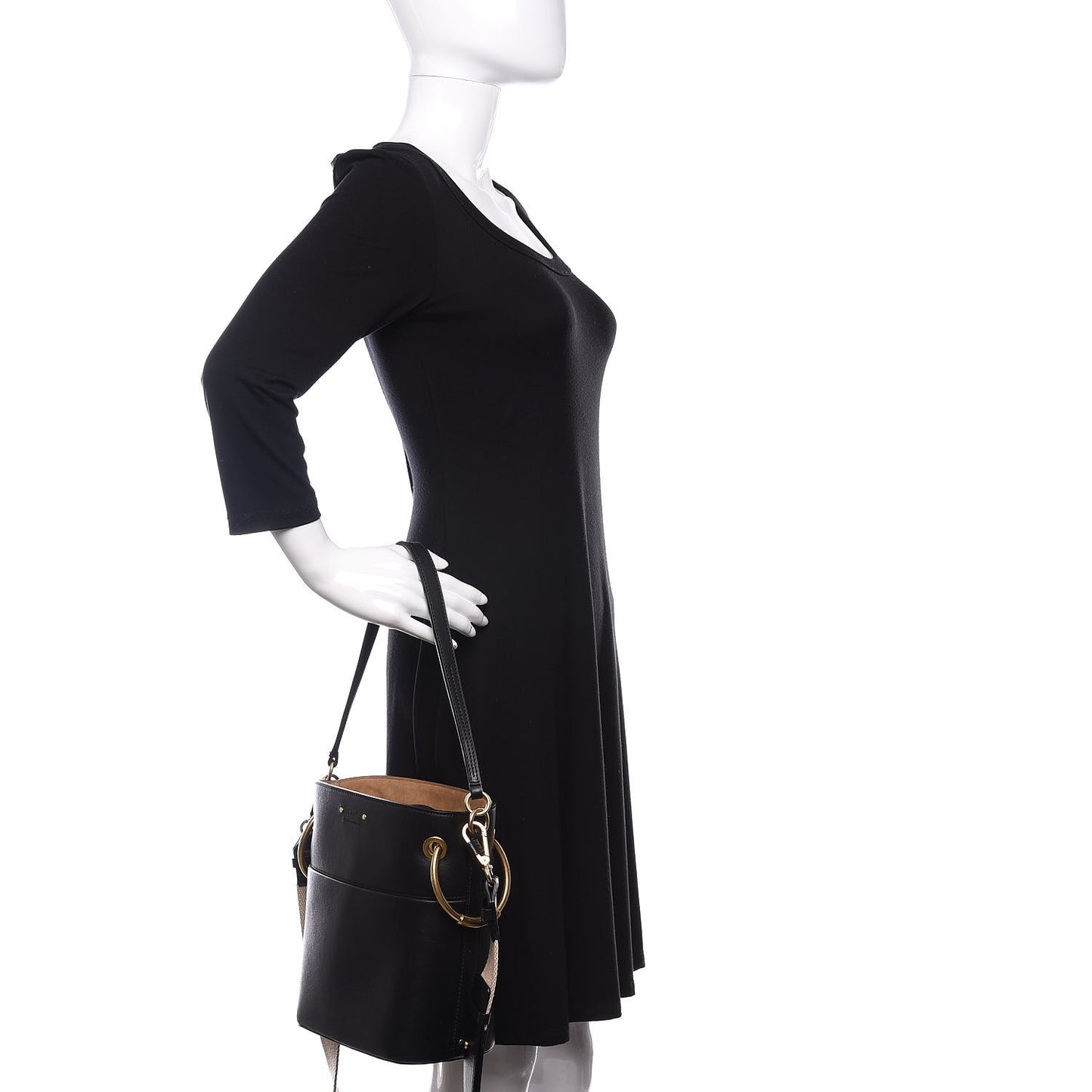 Smooth Calfskin Small Roy Bucket Bag Black