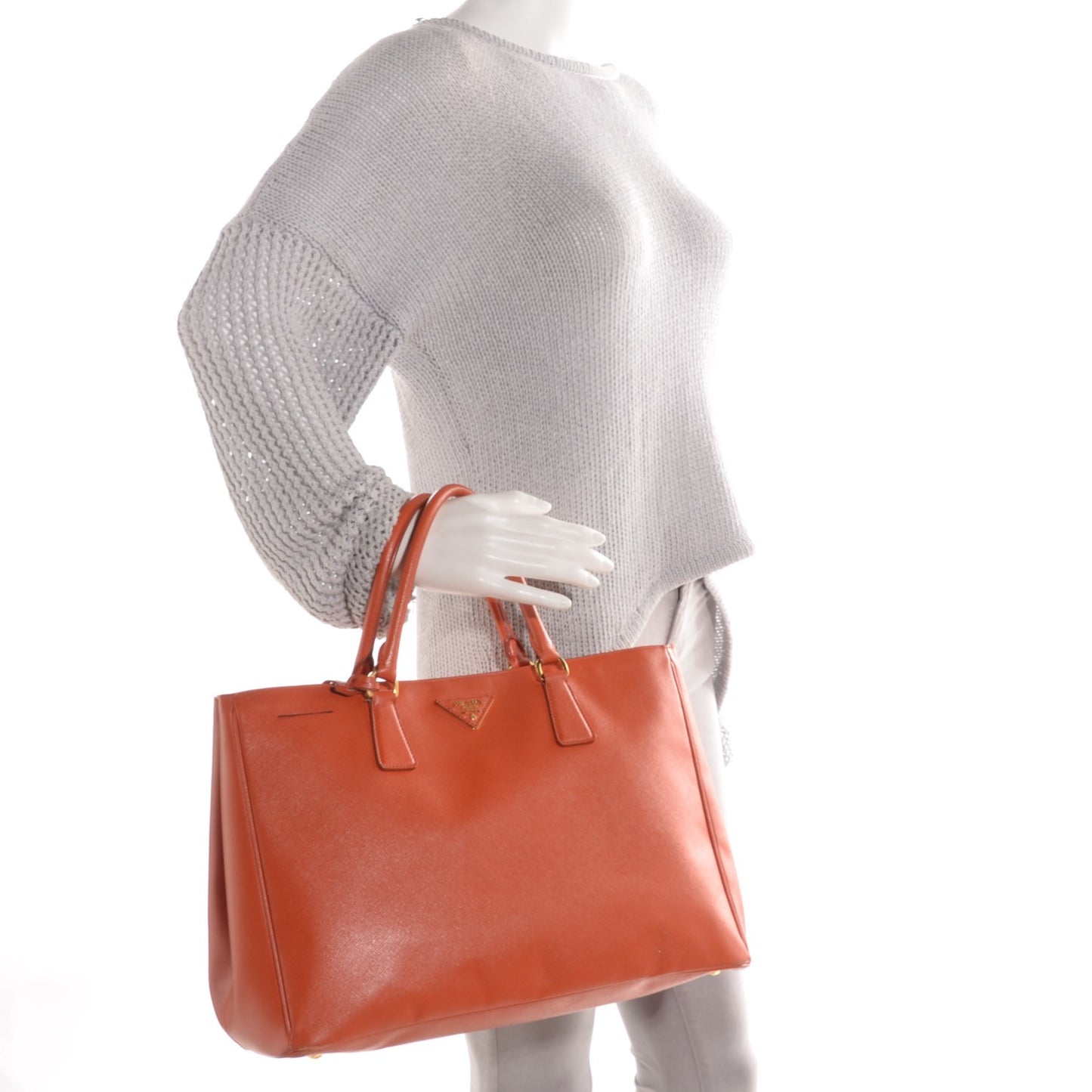 Saffiano Lux Large Tote Papaya