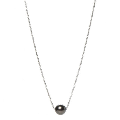 Mikimoto 18K White Gold Black South Sea Pearl Pendant Necklace 1 of 5