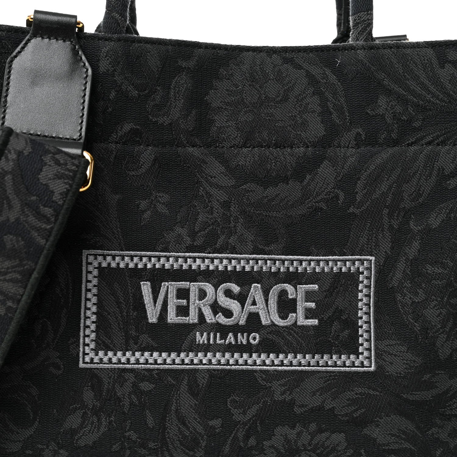 Versace Jacquard Barocco Small Athena Tote Black 1791461