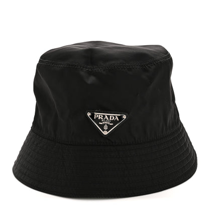 Prada Re-Nylon Metal Triangle Logo Womens Bucket Hat S Black 3 of 11