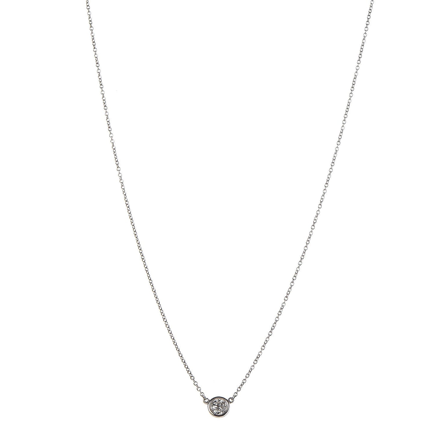 Platinum Diamond .33ct Elsa Peretti Diamonds by the Yard Pendant Necklace