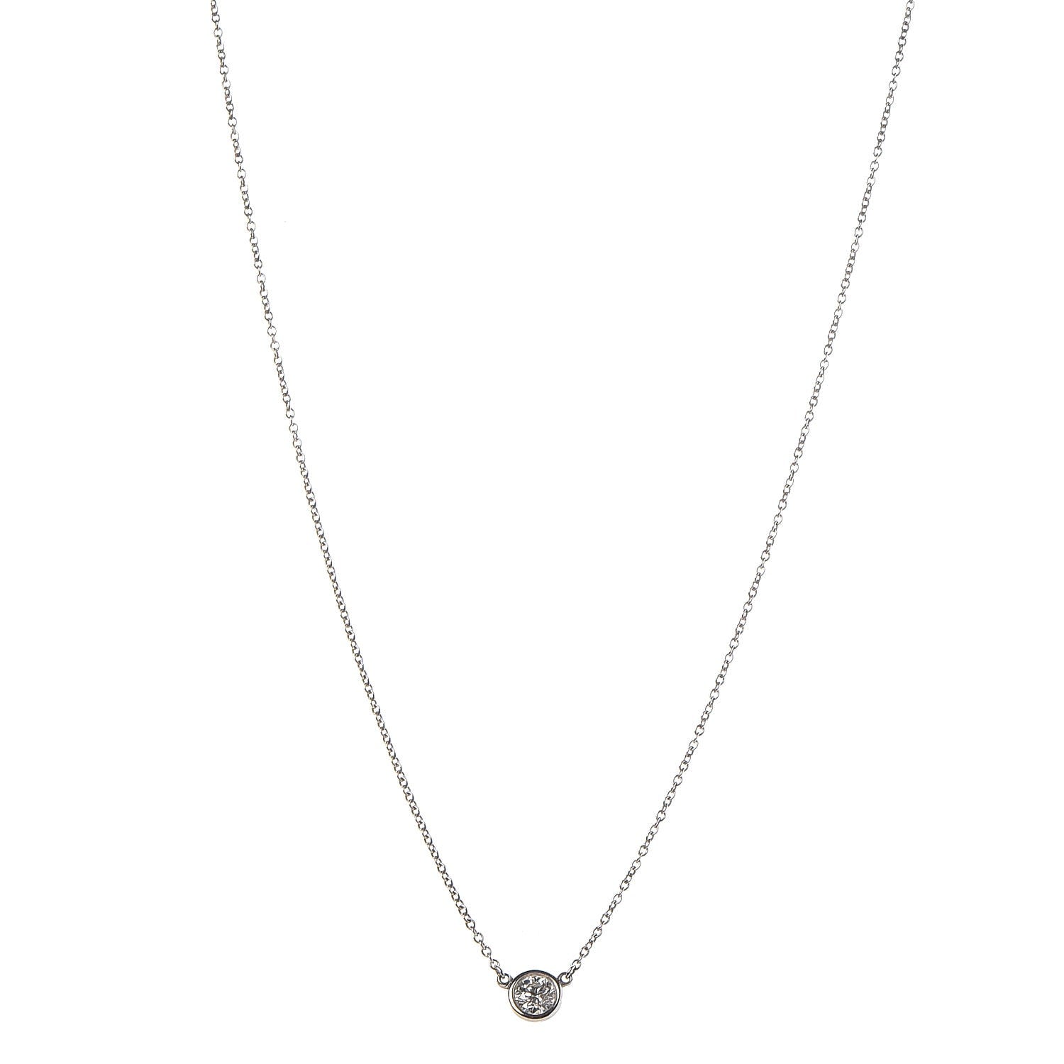 Tiffany Platinum Diamond .33ct Elsa Peretti Diamonds by the Yard Pendant Necklace 1 of 8