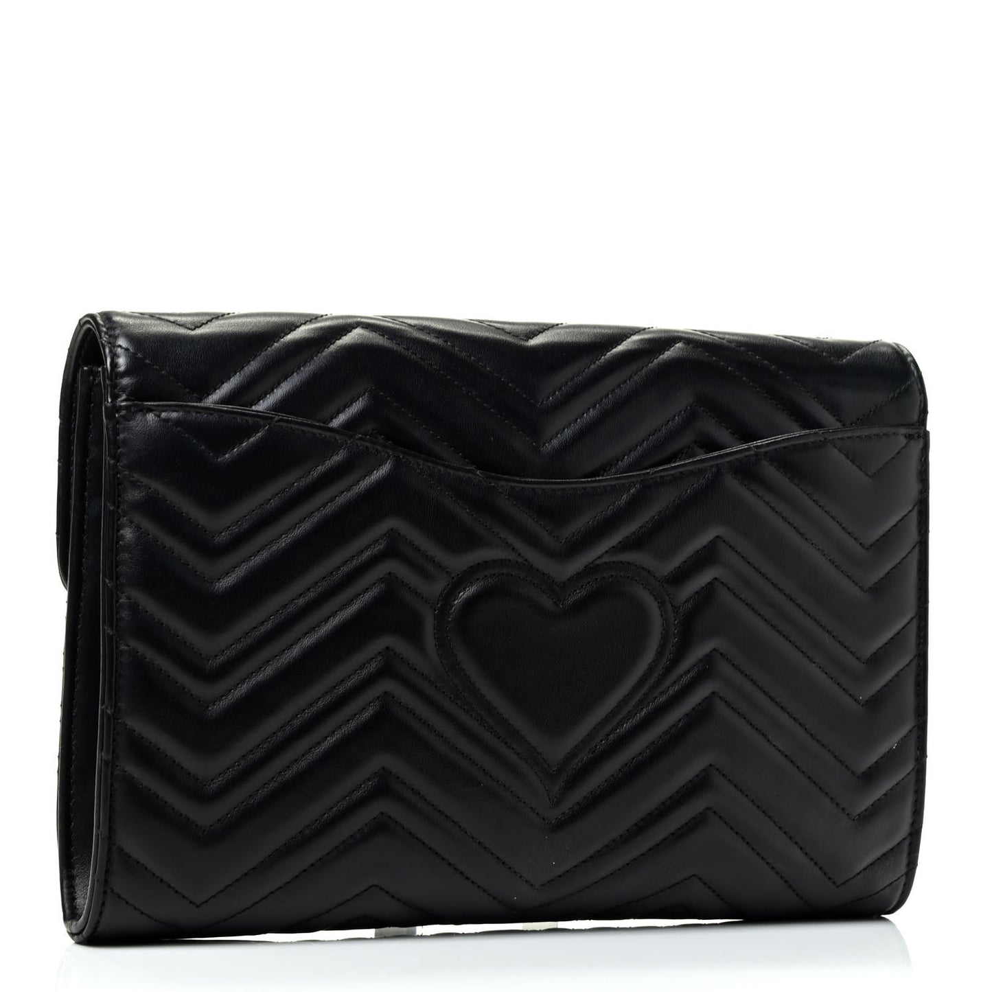 Calfskin Matelasse GG Marmont Clutch Black