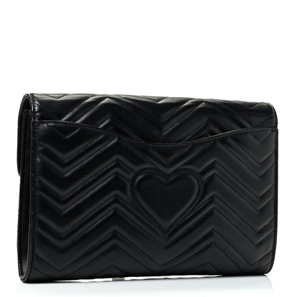 Gucci Calfskin Matelasse GG Marmont Clutch Black 2 of 4