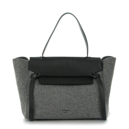 Celine Felt Calfskin Small Belt Bag Grey Black 1 of 12