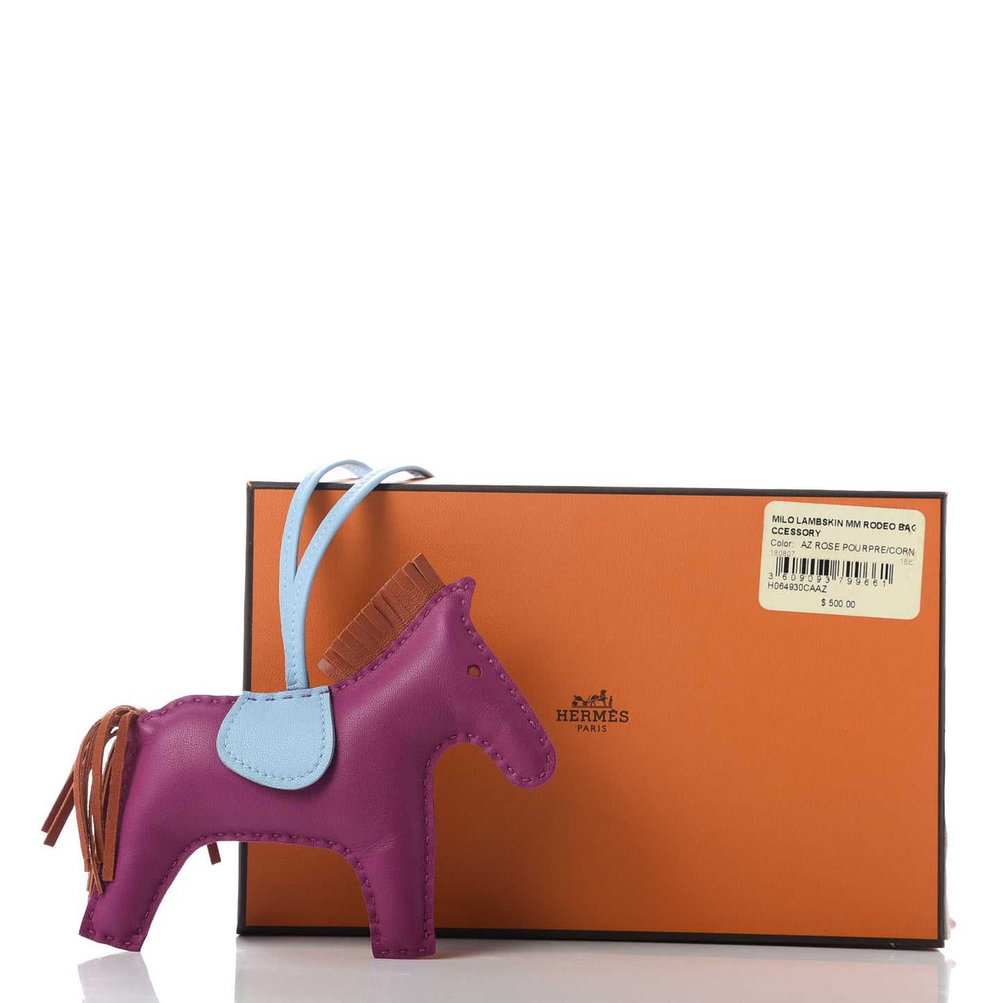 Milo Lambskin Grigri Rodeo Horse Bag Charm MM Rose Pourpre Cornaline Celeste