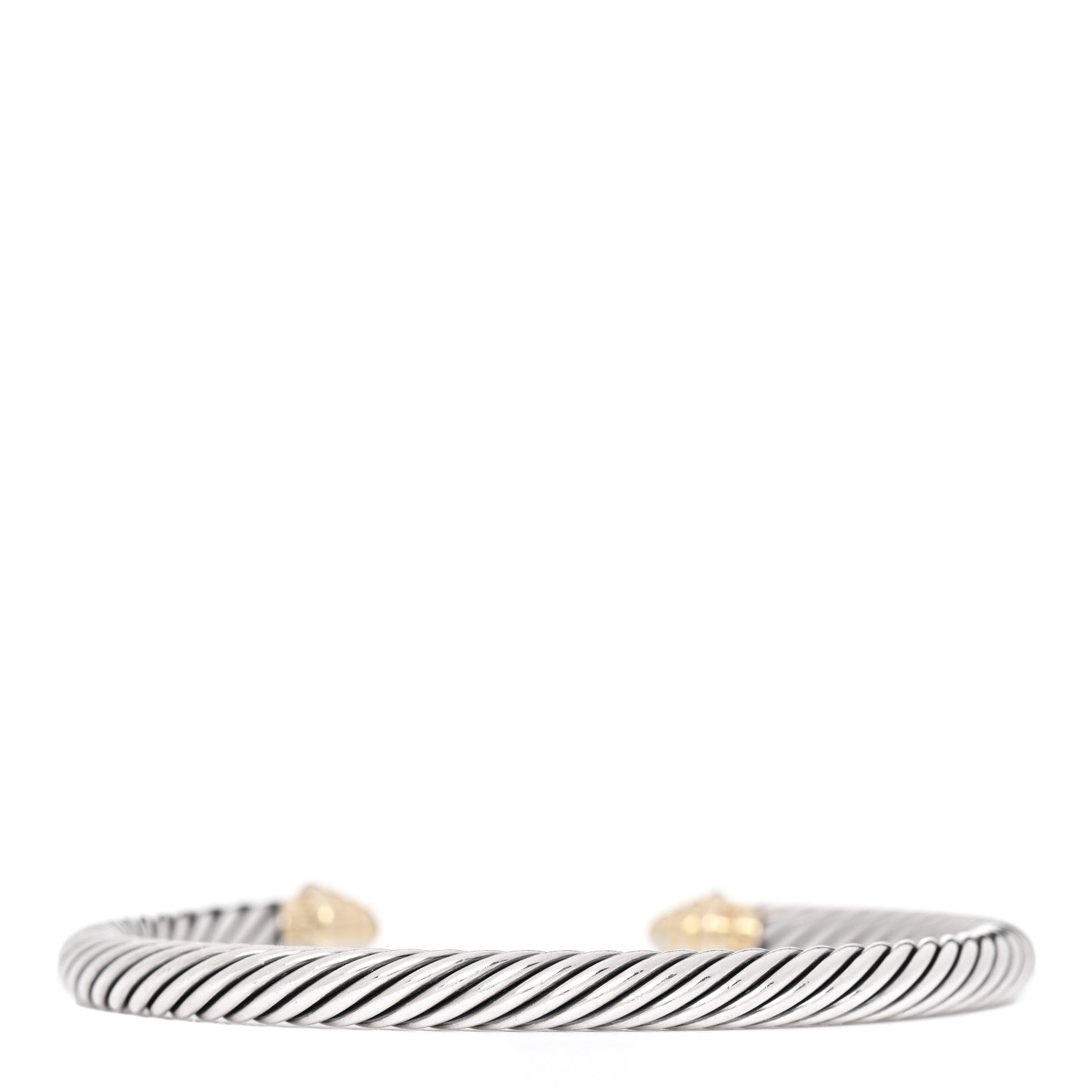 David Yurman Sterling Silver 14K Yellow Gold 5mm Cable Classics Bracelet 2 of 4