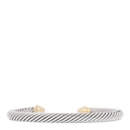 David Yurman Sterling Silver 14K Yellow Gold 5mm Cable Classics Bracelet 2 of 4