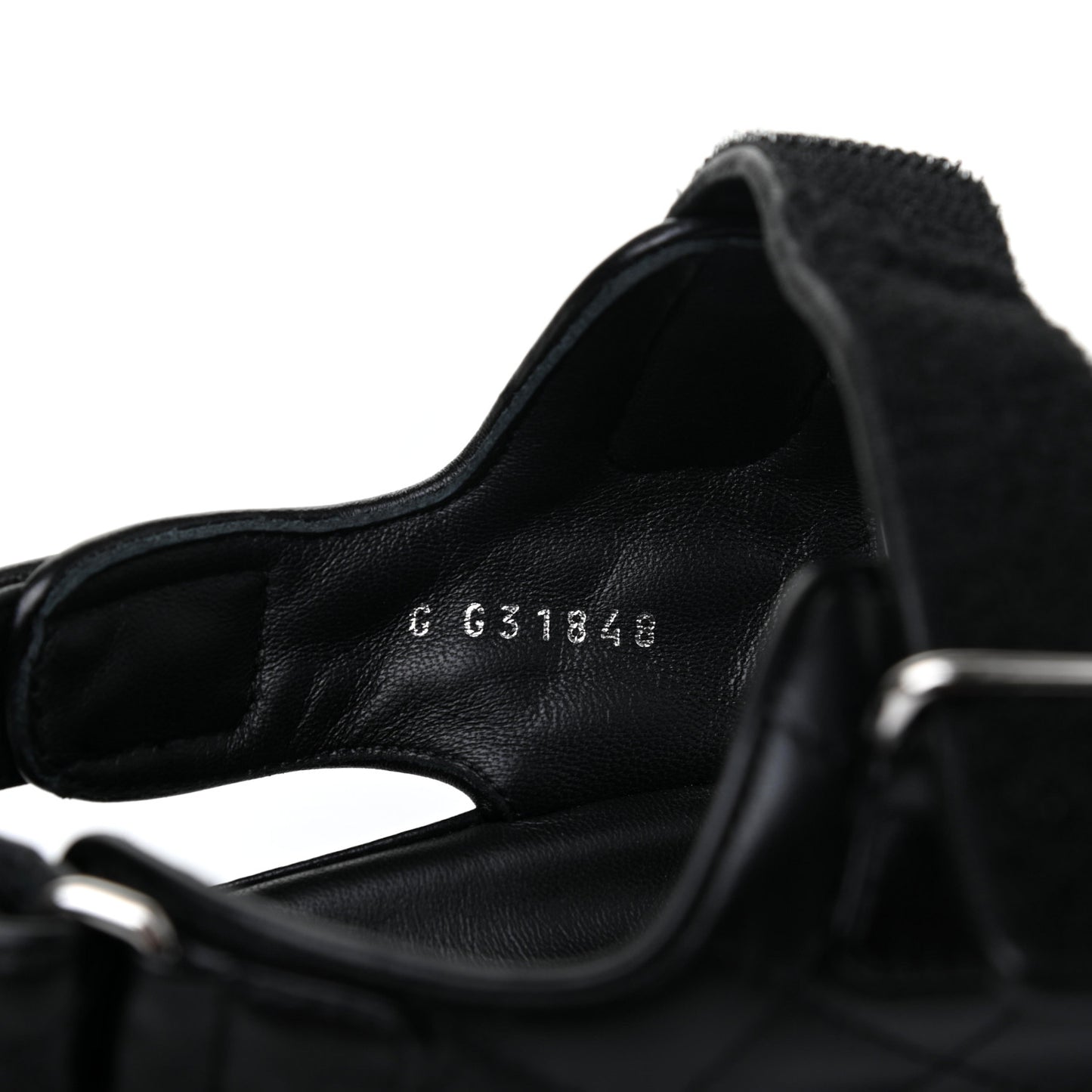 Lambskin Velcro Dad Sandals 37.5 Black