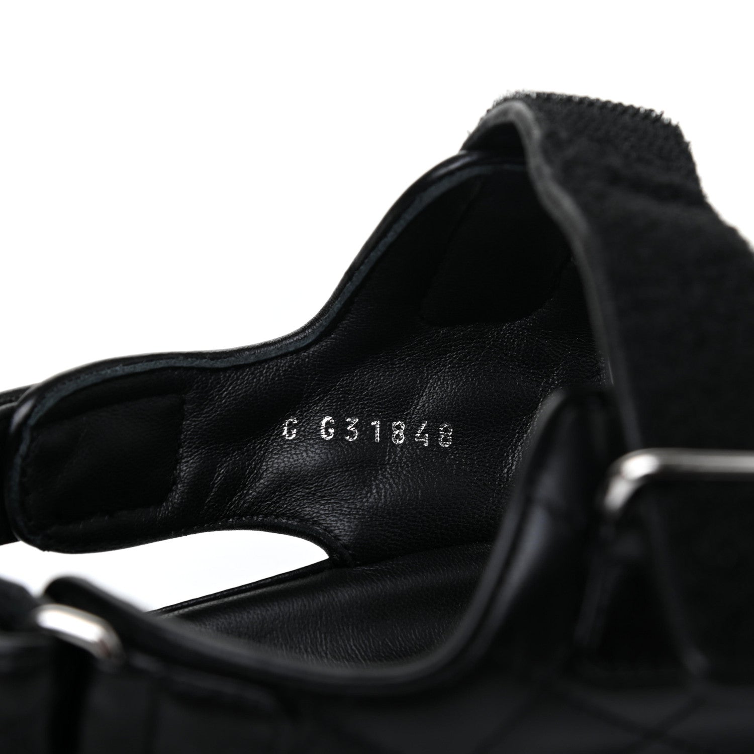 Chanel Lambskin Velcro Dad Sandals 37.5 Black 8 of 9