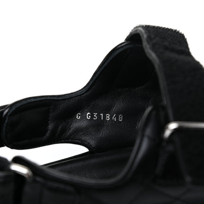 Chanel Lambskin Velcro Dad Sandals 37.5 Black 8 of 9