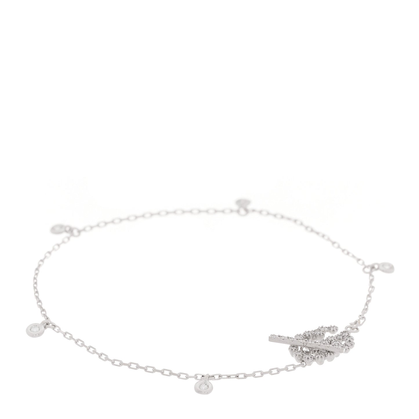 18K White Gold Diamond GG Running Bracelet