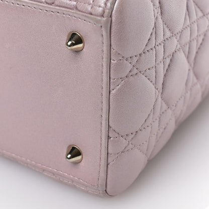 Christian Dior Pearly Lambskin Cannage Medium Lady Dior Blush 10 of 10