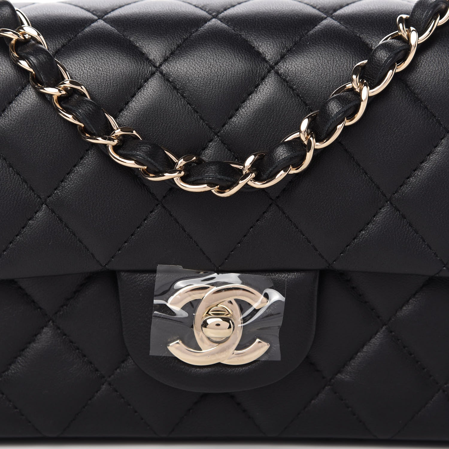 Chanel Lambskin Quilted Mini Rectangular Flap Black 10 of 12