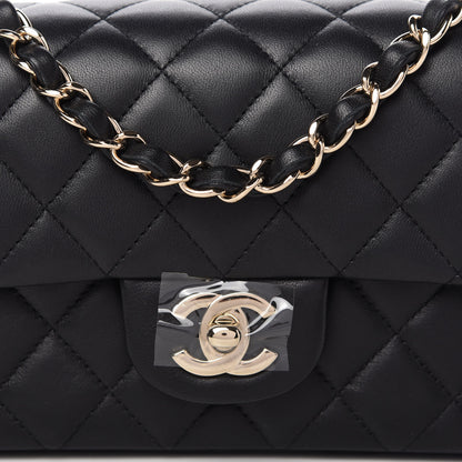 Chanel Lambskin Quilted Mini Rectangular Flap Black 10 of 12