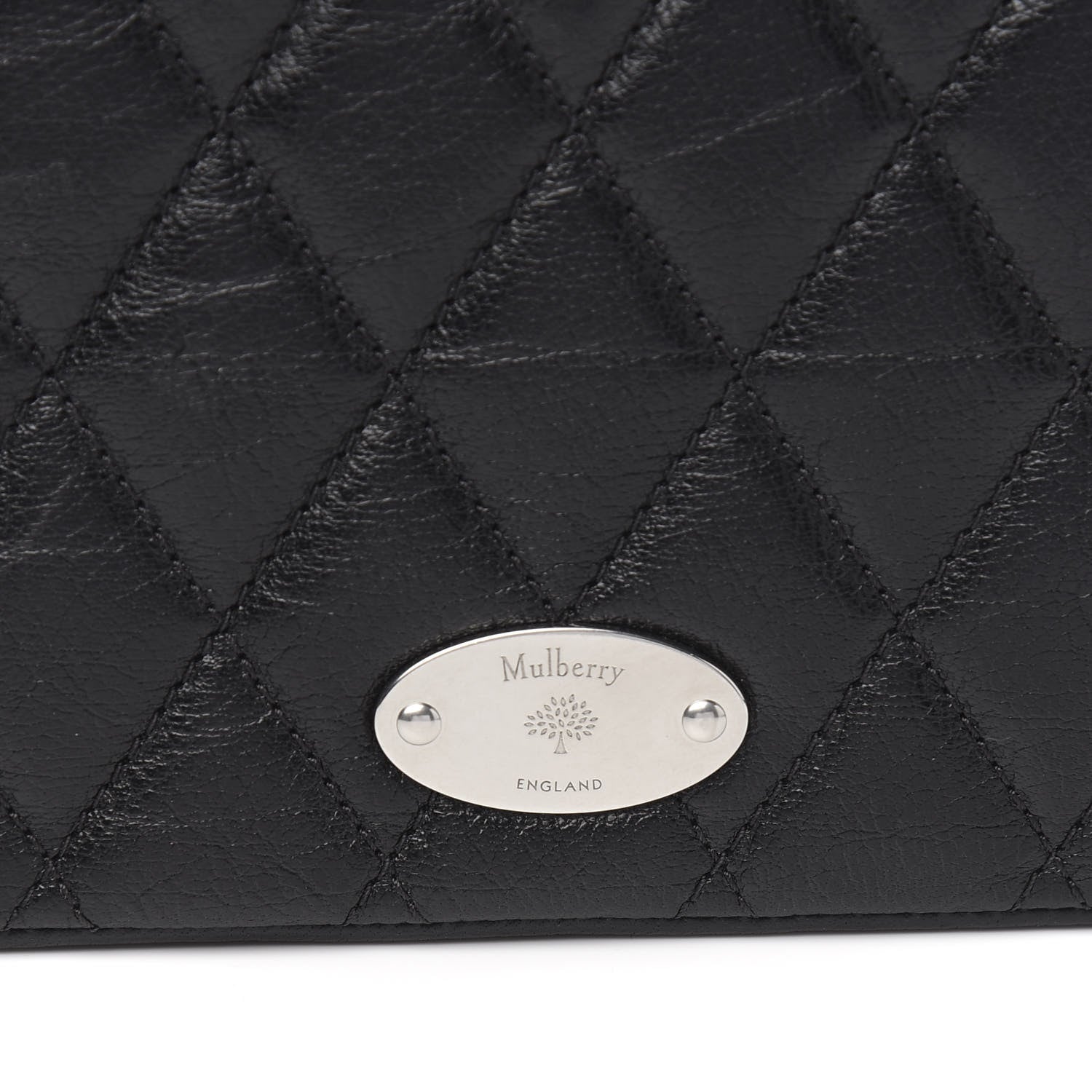 Mulberry Shiny Buffalo Quilted Plaque Wallet on Chain Black 8 of 9