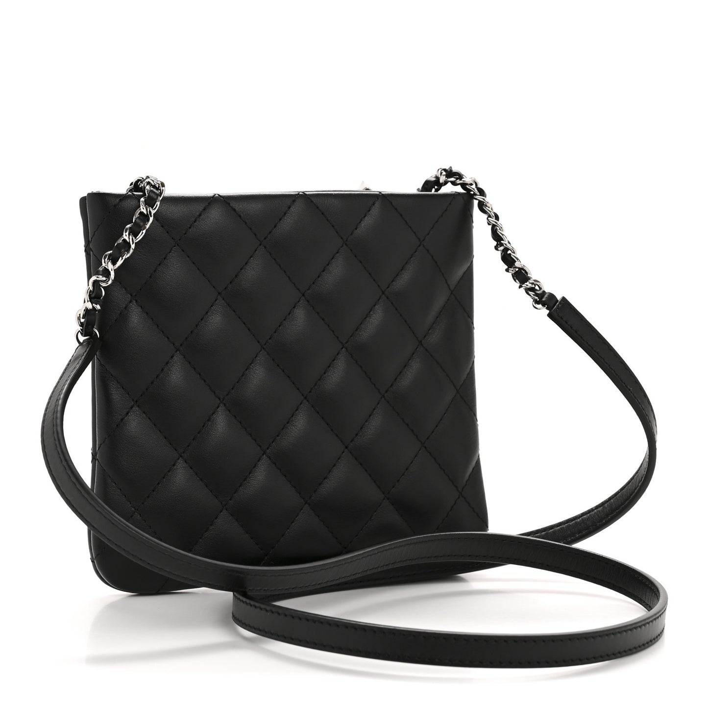 Lambskin Quilted Uniform Crossbody Bag Black