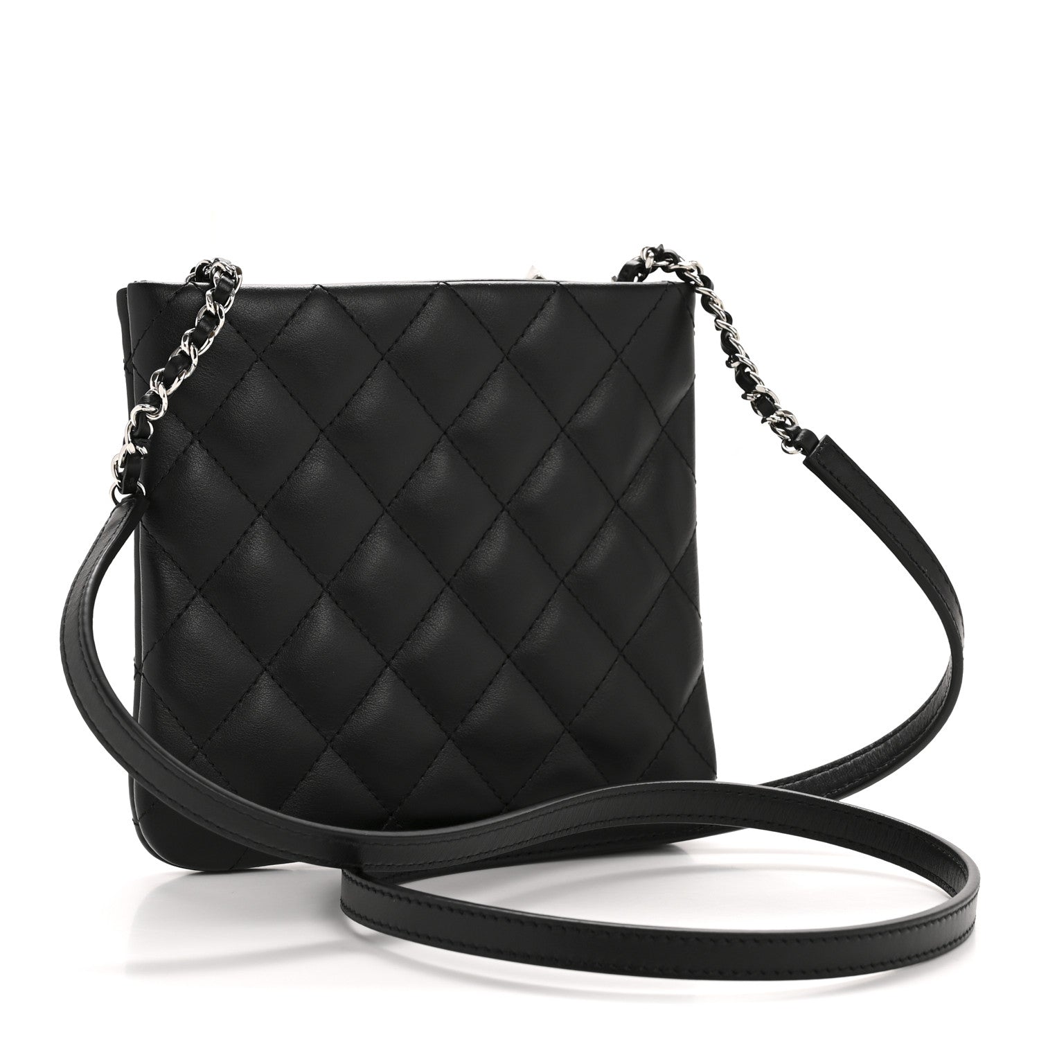 Chanel Lambskin Quilted Uniform Crossbody Bag Black 3 of 10