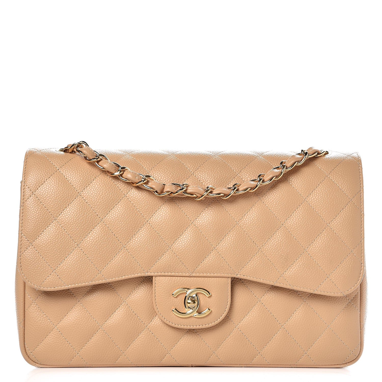 Chanel Caviar Quilted Jumbo Double Flap Beige Clair 1 of 8