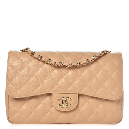 Chanel Caviar Quilted Jumbo Double Flap Beige Clair 1 of 8