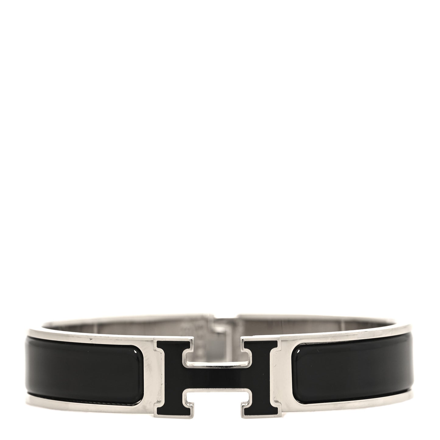 Enamel Narrow Clic Clac H Bracelet PM Black