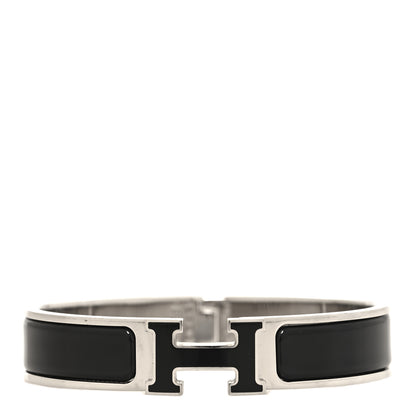 Hermes Enamel Narrow Clic Clac H Bracelet PM Black 1 of 4
