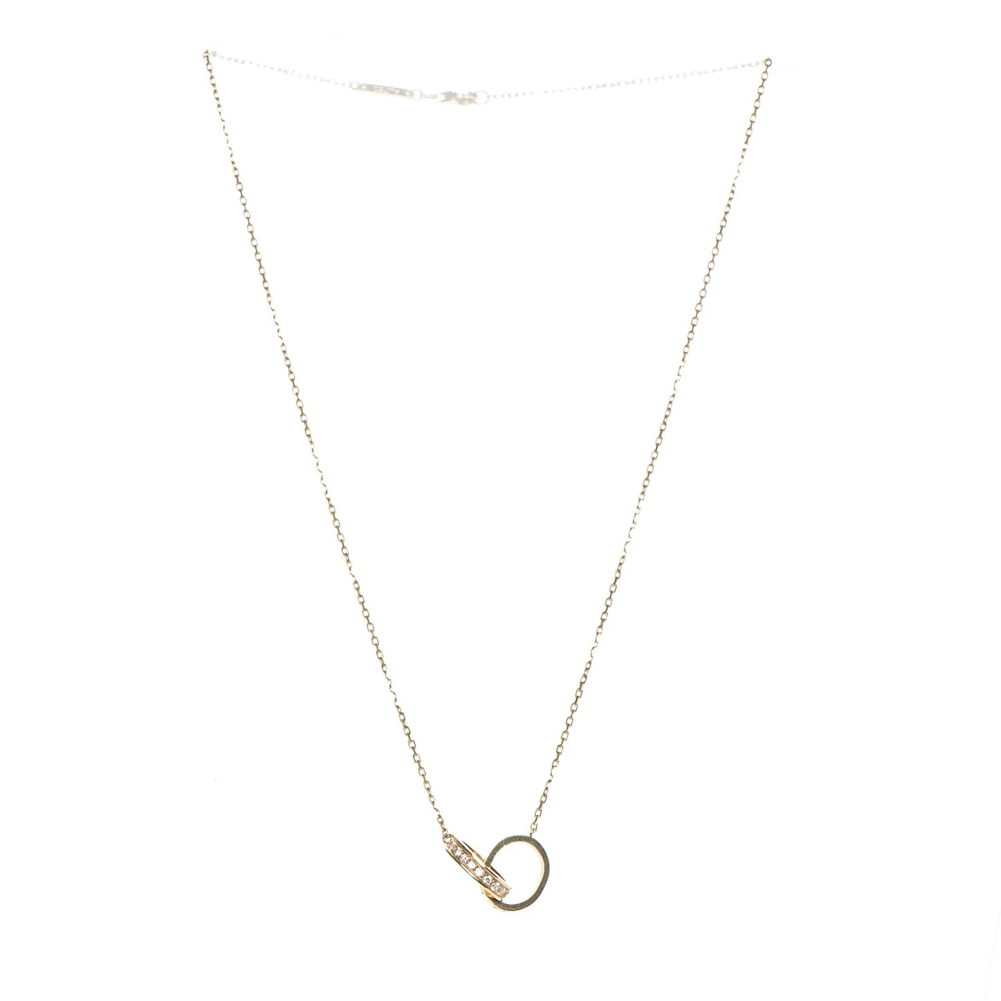 18K Yellow Gold Diamond Interlocking LOVE Necklace