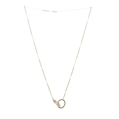 Cartier 18K Yellow Gold Diamond Interlocking LOVE Necklace 3 of 7