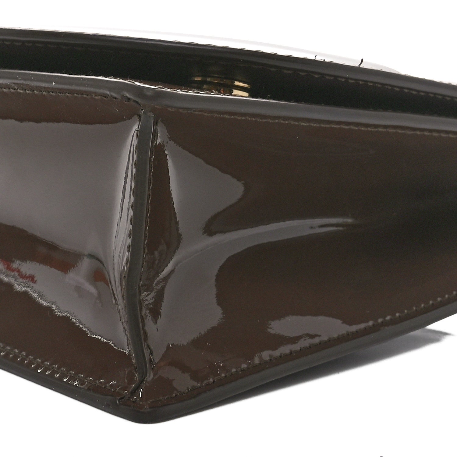 Dolce & Gabbana DOLCE GABBANA Patent DG Logo Flap Crossbody Bag Brown 9 of 9