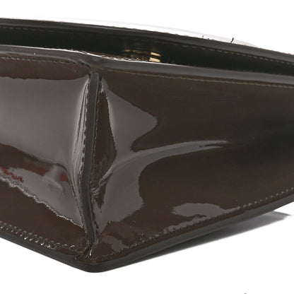 Dolce & Gabbana DOLCE GABBANA Patent DG Logo Flap Crossbody Bag Brown 9 of 9