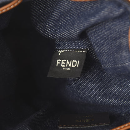 Fendi Denim Vitello King F is Fendi FF Embroidered Mini Mon Tresor Bucket Bag Blue Cuoio 6 of 12