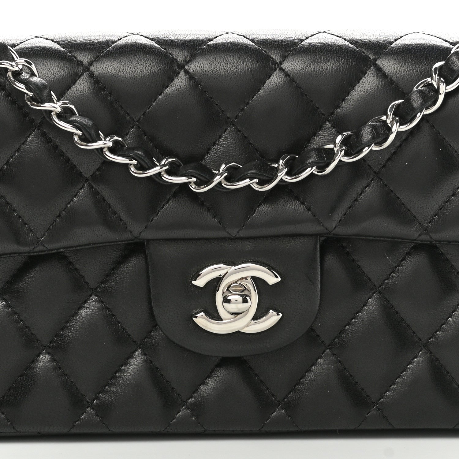 Chanel Lambskin Quilted East West Flap Black 8 of 20